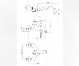 Смеситель Fiore Jafar для ванны и душа, хром, 47CR5104
