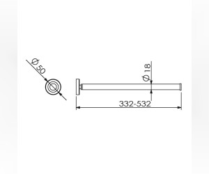 Полотенцедержатель телескопический Langberger Burano 11009A, 5 см, хром