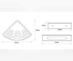 Мыльница Bemeta Cytro 102308216 31.5 x 23.5 x 6.7 см угловая