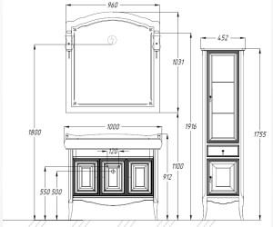 Тумба под раковину Opadiris ЛОРЕНЦО 100, Z0000007095, светлый орех
