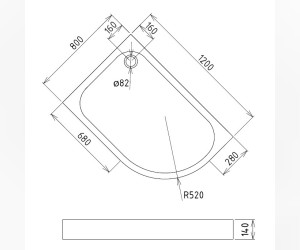 Душевой поддон Gemy ST18L/R 120 x 80 см, асимметричная, белый, левый/правый