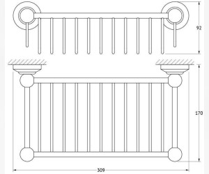 Полочка-решетка 3SC Stilmar STI 307 31 см, матовое золото