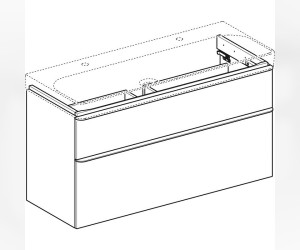 Тумба под раковину Geberit Smyle Square 500.355.JR.1, 120 см, цвет орех пекан