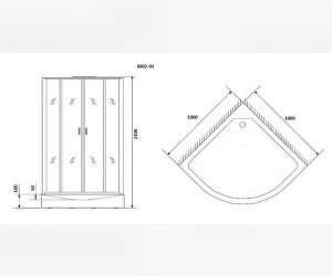 Душевая кабина Niagara Premium 100 x 100, низкий поддон, профиль - хром, стекло - прозрачное, NG-6002-01