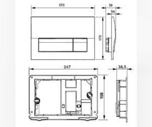 Кнопка смыва Roca Active В01, 8901170B2, хром матовый