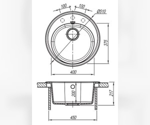 Мойка кухонная Florentina Лотос 510 грей