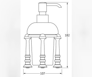 Держатель с дозатором жидкого мыла 3SC Stilmar UN STI 129 настольный, хром, золото
