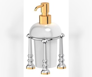 Держатель с дозатором жидкого мыла 3SC Stilmar UN STI 129 настольный, хром, золото