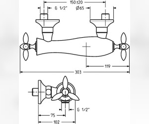 Смеситель Gattoni Timor 18075 для душа, бронза