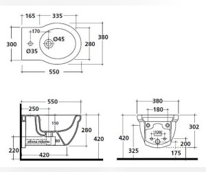 Биде Galassia Ethos 8440MNE подвесное