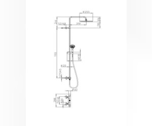 Душевой комплект Bossini Elios L10172.030, с термостатом, верхний душ круглый