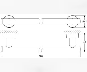 Полотенцедержатель FBS Nostalgy NOS 033 длина 70 см, хром