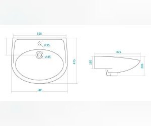 Раковина Santek Бореаль-60 WH110484 60*47 см