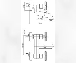 Смеситель GPD Nino BNB05, для ванны и душа, хром