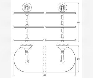 Полка 3SC Stilmar STI 017 3-х ярусная 40 см, хром