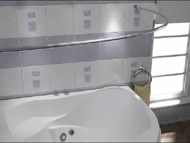 Карниз для ванны Bas Алегра КЗ00005 дуга, нержавеющая сталь