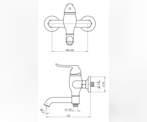 Смеситель GPD Tauro MBB150-O, для ванны и душа, черный (ORB)
