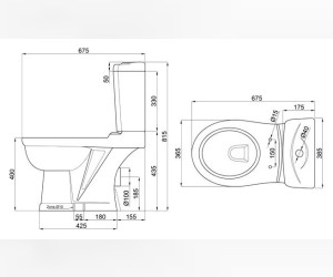 Напольный унитаз Della Antler Super Plus DE6110900148 крышка микролифт, версаче золотой