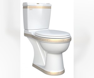 Напольный унитаз Della Antler Super Plus DE6110900148 крышка микролифт, версаче золотой