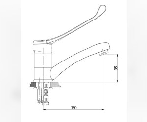 Смеситель GPD Медицина MDL45, для раковины, хром