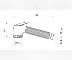 Гигиенический душ Bossini Nikita C69002.021, золото, 125 см