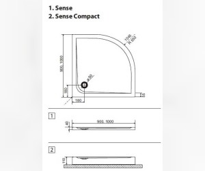 Поддон душевой Excellent Sense Compact 100 x 100 см