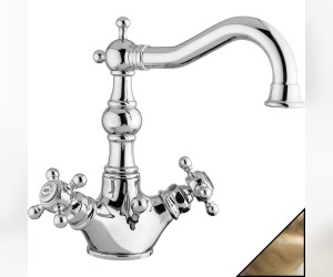 Смеситель для раковины Bugnatese Arcadia 8334BR, с донным клапаном, бронза