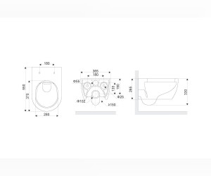 Подвесной унитаз Excellent Doto Pure Rim 54 CEEX.1404.545.WH, безободковый с сиденьем микролифт