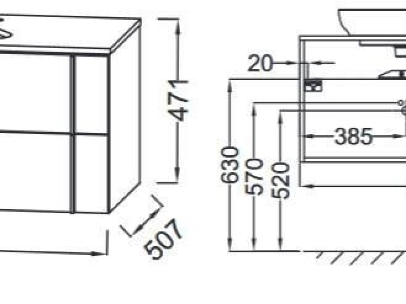 Тумба под раковину Jacob Delafon Nouvelle Vague 80 см, EB3039-M43, аквамарин мягкий