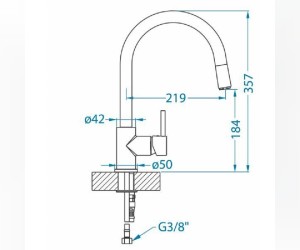 Смеситель для кухни Alveus Vela - P CHR, хром, 1132183