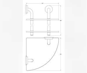 Полка 2-х ярусная Ellux Elegance угловая