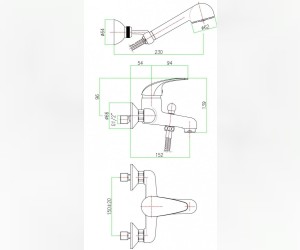 Смеситель Fiore Max для ванны, хром, 32CR1000