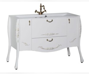 Тумба под раковину Aquanet Виктория 120 00183929, цвет белый-золото