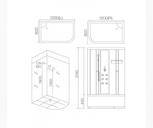Душевая кабина Aqua Joy AJ-1122 L/R, 120 x 82 см