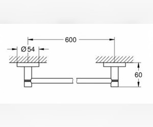 Полотенцедержатель Grohe Essentials 40366GL1, 60 см, холодный рассвет глянец