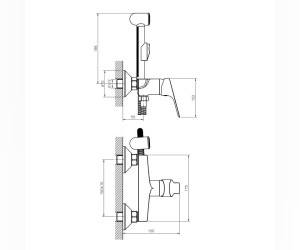 Гигиенический душ Rossinka, со смесителем, хром, RS29-52
