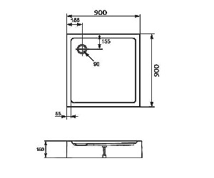 Душевой поддон Huppe Xerano 840102.055