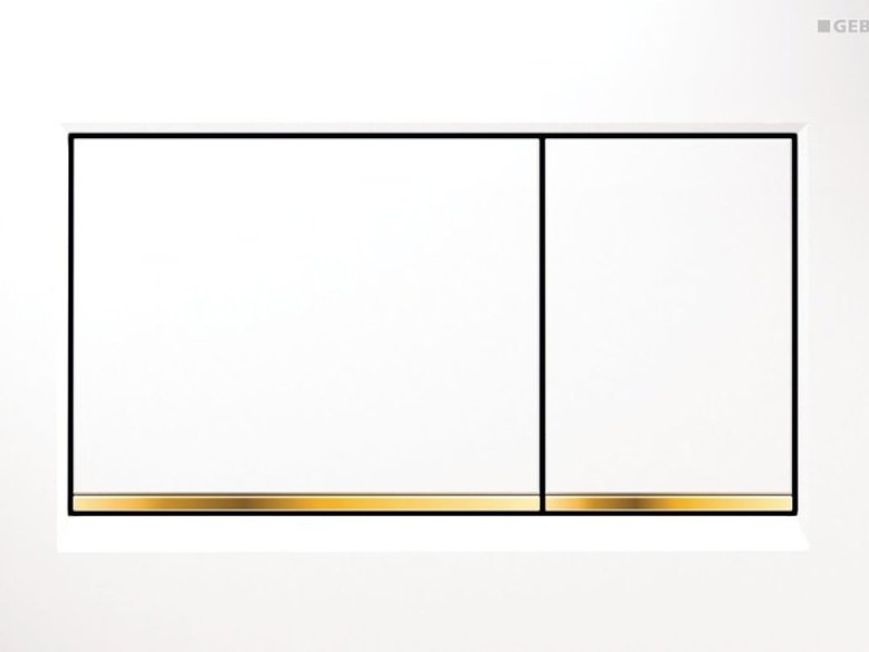Клавиша Geberit Omega Type 30 115.080.KK.1, белая, золото