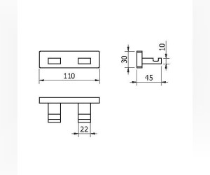 Планка на два крючка Langberger Alster 10932A