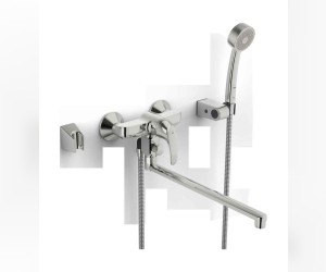 Смеситель для ванны и душа Oras Polara 1447Y с гарнитуром Oras Apollo