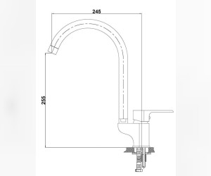 Смеситель GPD Atros MTE65-BG, для кухонной мойки, белый гранит