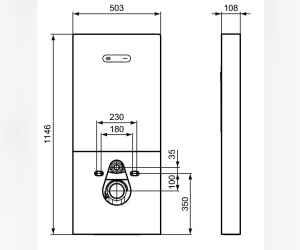 Инсталляция Ideal Standard Prosys Neox для подвесного унитаза, черный, R0144A6