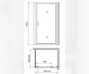 Душевой уголок Gemy Sunny Bay S28120-A90, 90 x 60 см, стекло прозрачное