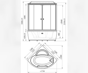 Душевой бокс Радомир Лаура 128 х 128 см с паром и гидромассажем