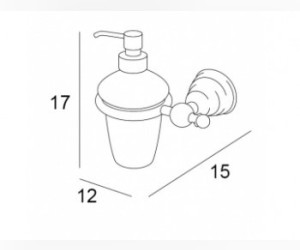 Дозатор для мыла Inda Raffaella A32120CD21, настенный, хром/золото