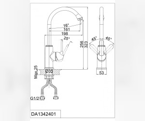 Смеситель D&K Ambrosius Rhein DA1342401 для кухонной мойки