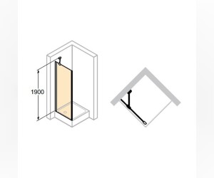 Боковая стенка для распашной двери Huppe Aura Elegance 400604.092.321, 90 х 190 см