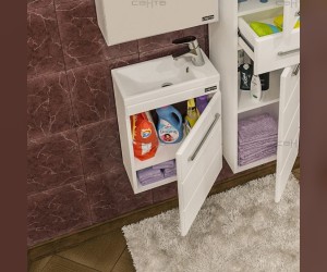 Тумба под раковину СаНта Омега 40 207036, подвесная, цвет белый