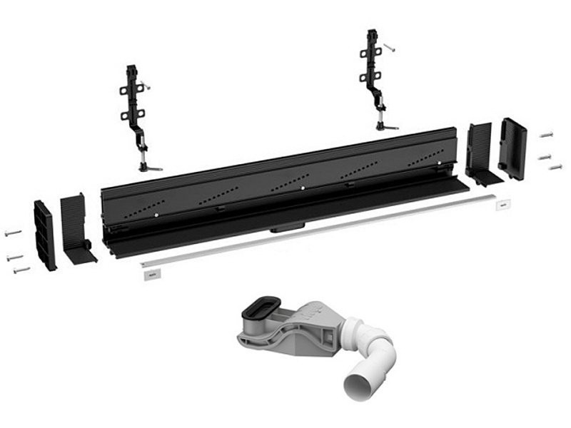 Душевой лоток Viega Advantix Vario 736736 под щелевую решетку, пристенный, подрезной от 30-120 см, высота сифона 6,6 см