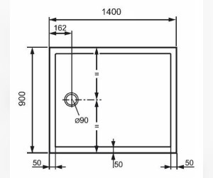 Душевой поддон Huppe PURANO 140 x 90 x h4 см, 202159.055, из искусственного камня
